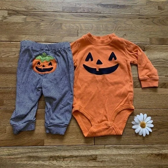 Carter's Pumpkin Halloween Outfit‎ Size 6 Months - Picture 5 of 8